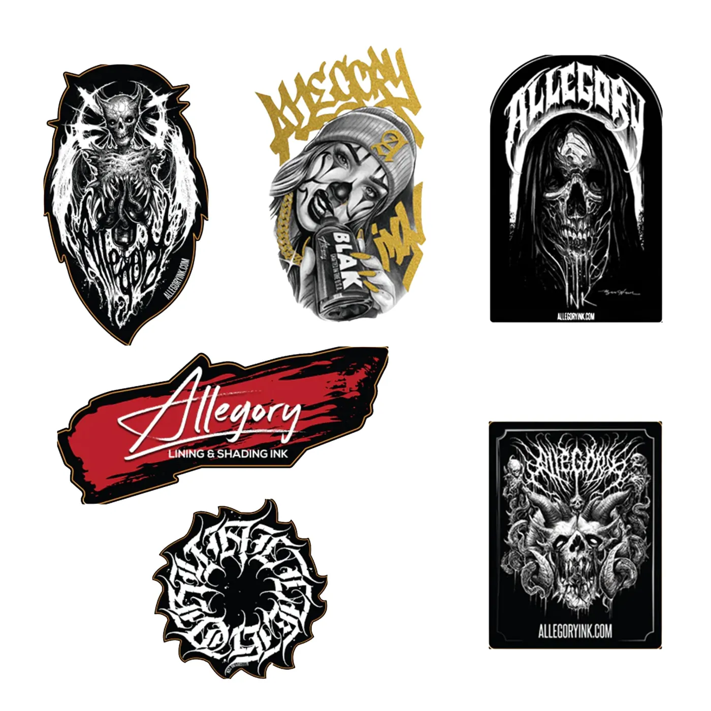Pack de Adesivos — Vestuário Allegory Ink Allegory Ink